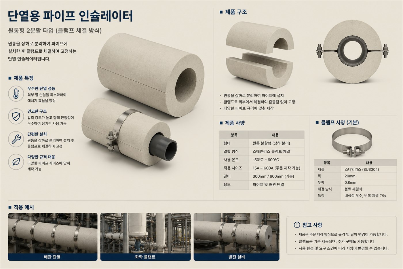 단열용 파이프 인슐레이터 자료 시트
