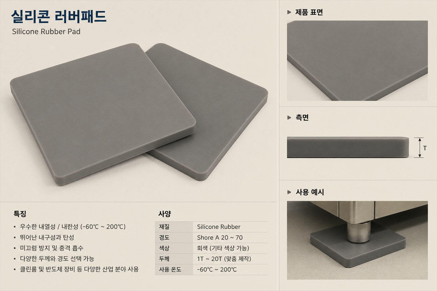 실리콘 러버패드 자료 시트